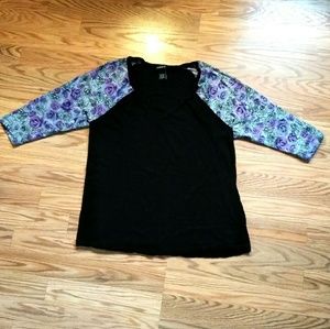 Torrid Top Black with Purple floral